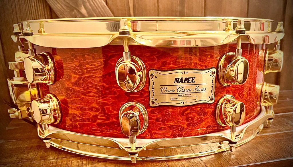 14"x5.5" Orion Transparent Amber. Photo - DrumPickers