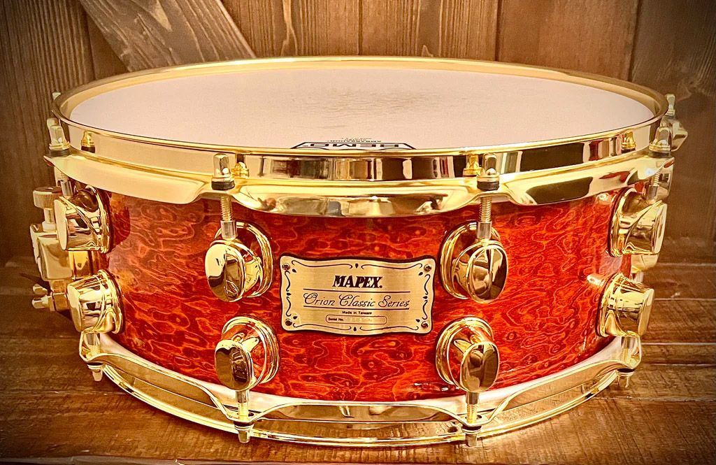 14"x5.5" Orion Transparent Amber. Photo - DrumPickers
