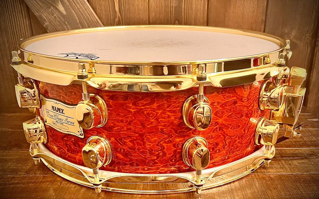 14"x5.5" Orion Transparent Amber. Photo - DrumPickers